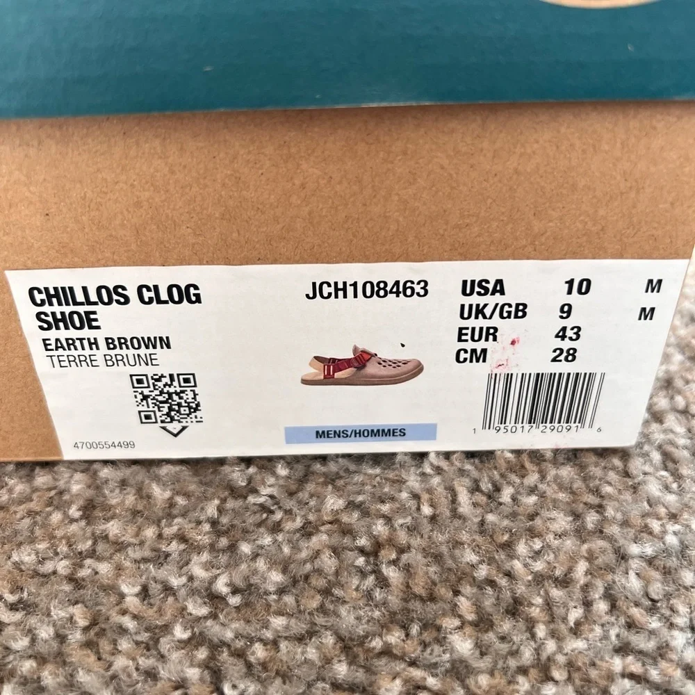 Chaco Men’s Chillos Clog Shoe Earth Brown Tan Slip On Adjustable Size 10